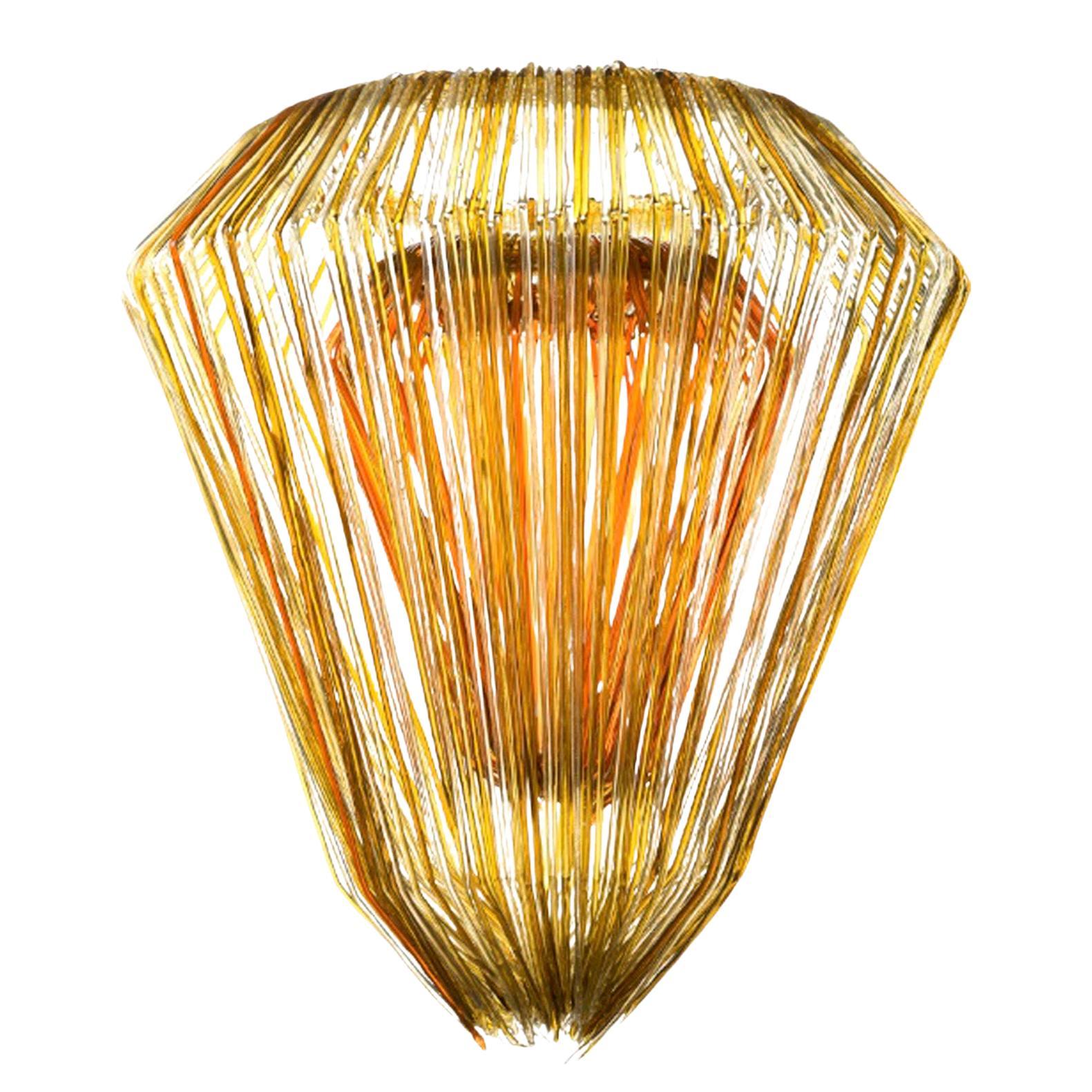Gold Resin Chandelier Mod Brilli E by Jacopo Foggini