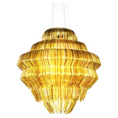 Gold Resin Chandelier Mod Brilli G by Jacopo Foggini