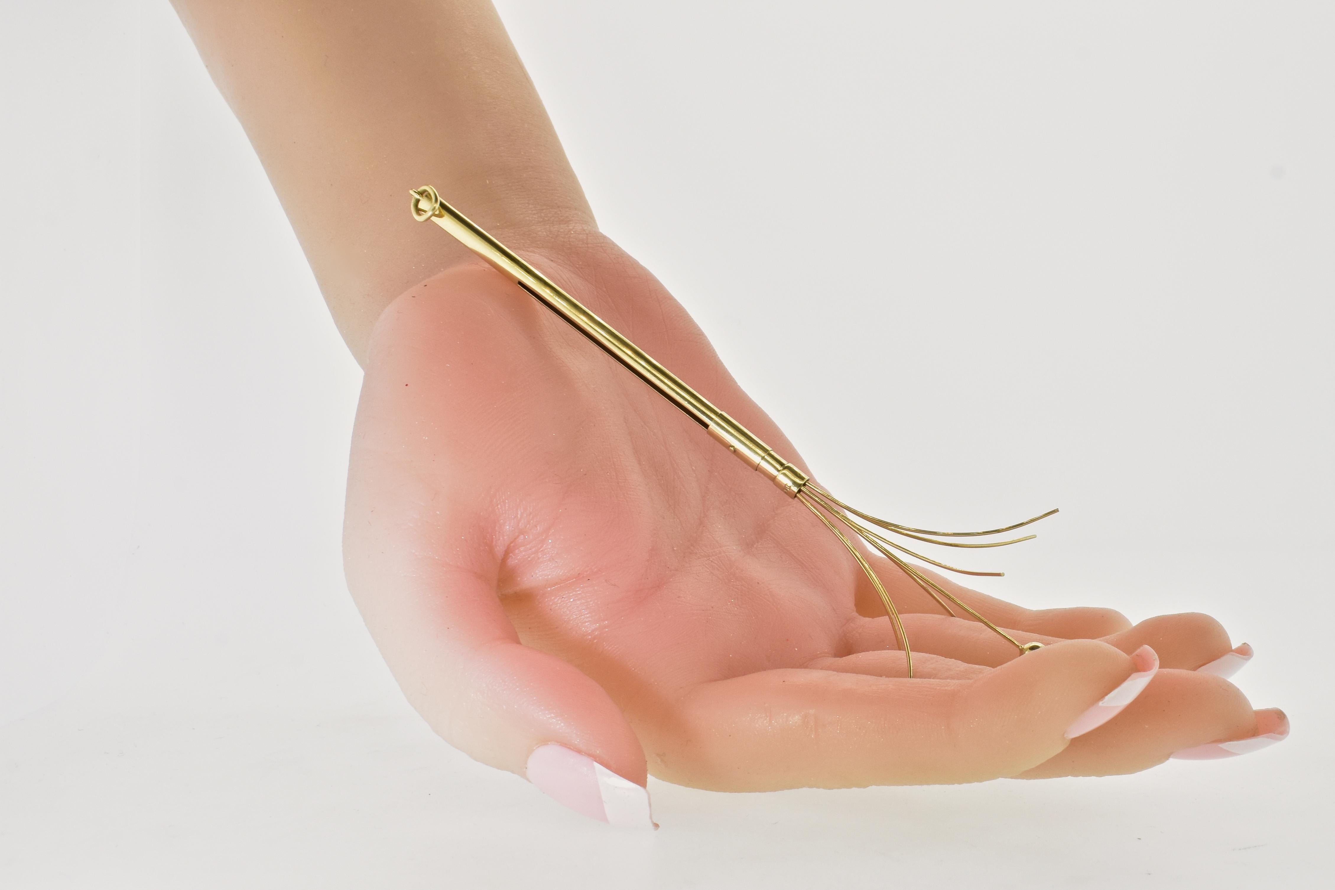 Gold Retractable Vintage Swizzle Stick, circa 1960 1