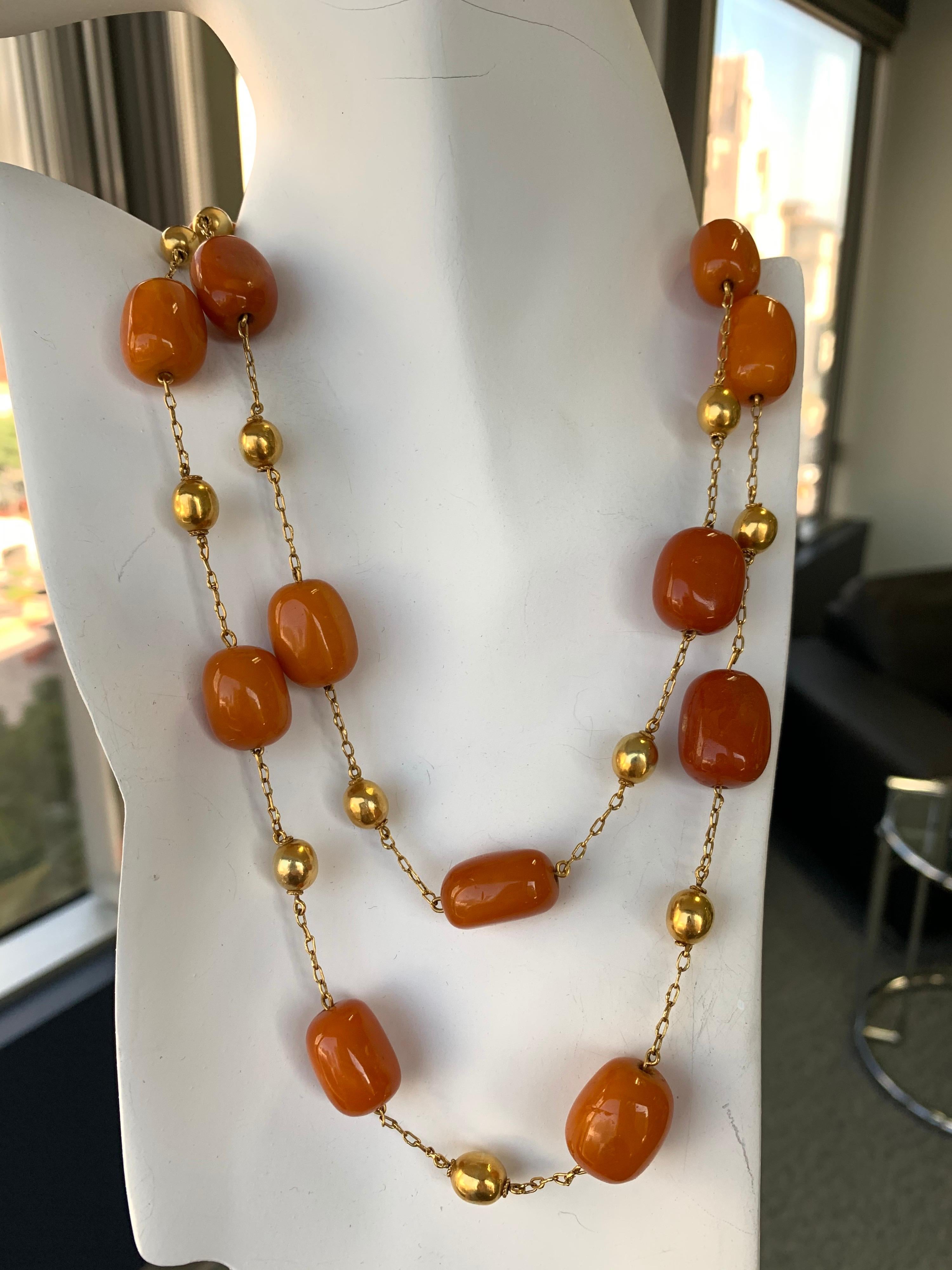 vintage amber beads