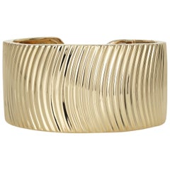 Gold Ridge Design Cuff Bracelet