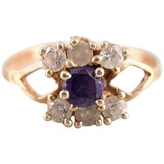 Gold Ring 14 Karat Violet Stones