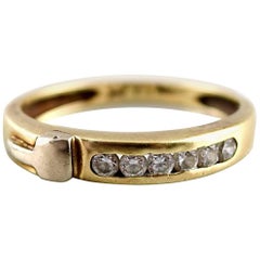 Vintage Gold Ring 14 Karat with Small Stones, Eternity Ring
