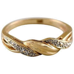 Gold Ring 14 Karat with Small Stones
