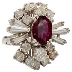 Gold Ring 1945-1950 with Diamonds 2.14 ct