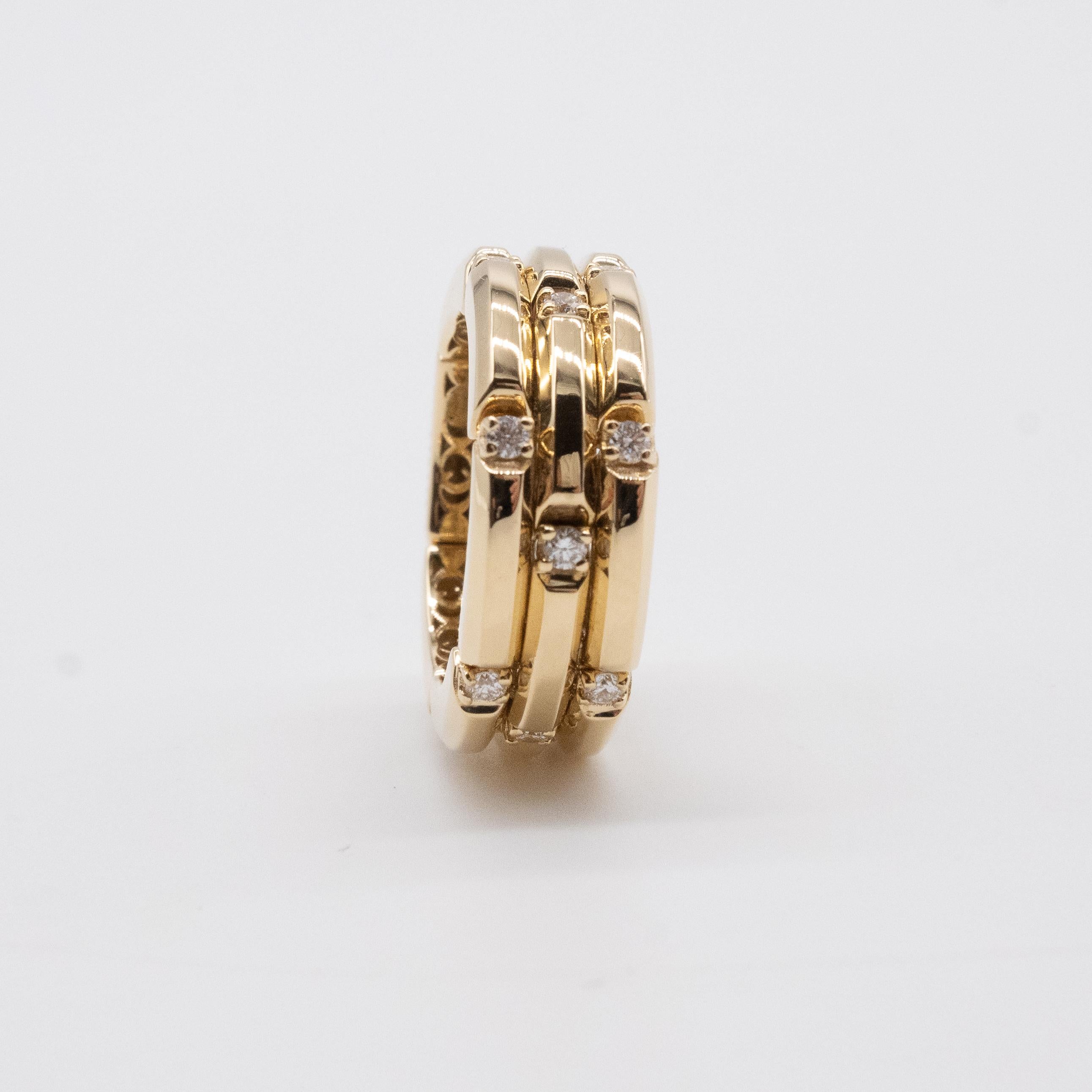 Art Deco Gold ring and Articulated Diamonds For Sale