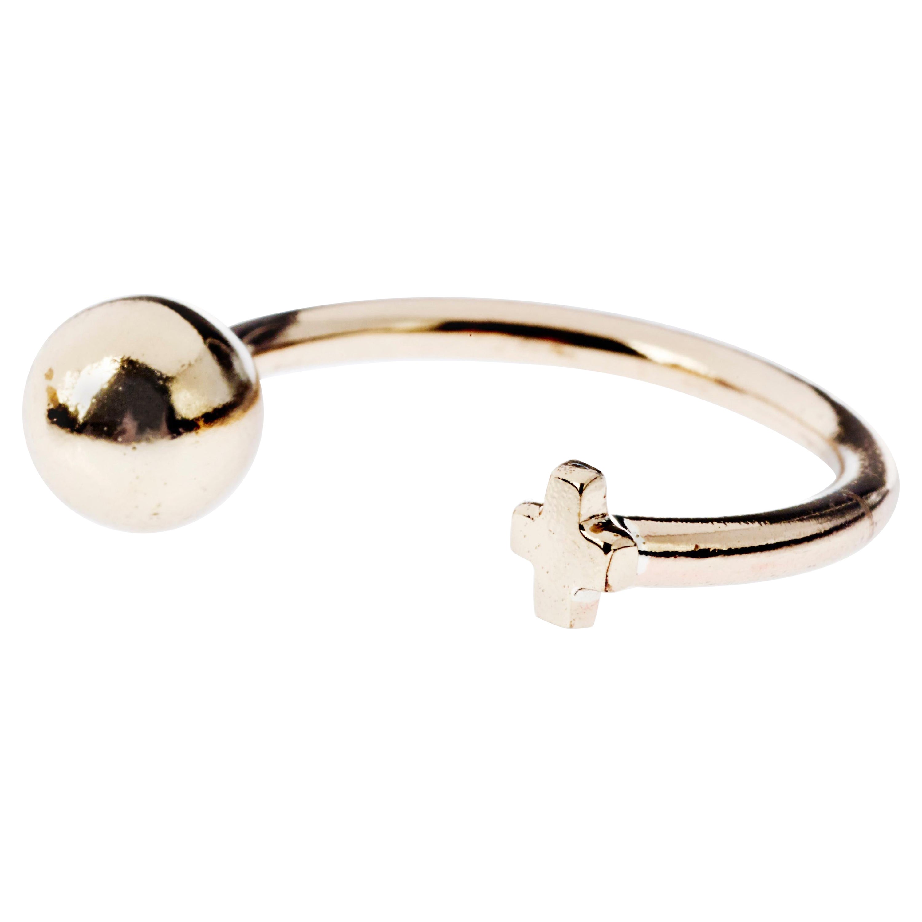 Anello impilato Ball Cross Cocktail Ring Gold Regolabile Impilabile J DAUPHIN

J DAUPHIN 
