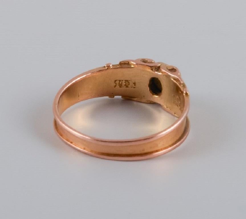 Gold Ring Decorated with Green Stone, Scandinavian Goldsmith, 1920s/30s 1
