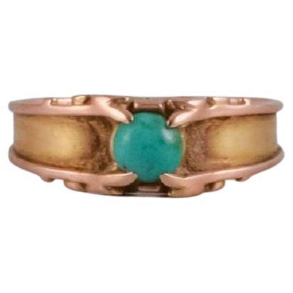 Gold Ring Decorated with Green Stone, Scandinavian Goldsmith, 1920s/30s