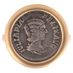 Gold Ring Roman Silver Denarius Of Julia Domna 203 AD