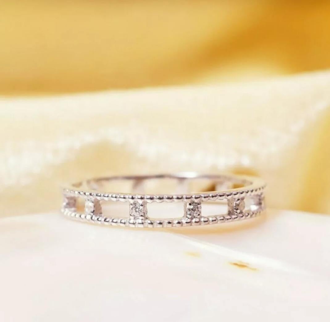 Anello d'oro Matrimonio Diamante 14K Fidanzamento 14k Set Anello d'oro rotondo. in vendita 2