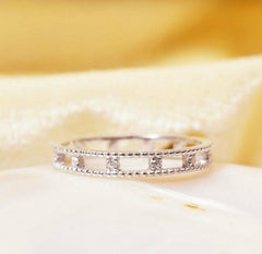 Gold Ring Wedding Diamond 14K Engagement 14k Set Round White Gold Ring Band.