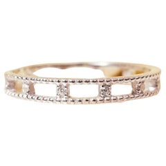 Goldring Hochzeit Diamant 14K Verlobungsring 14k Set Runder Weißgold Ring Band.