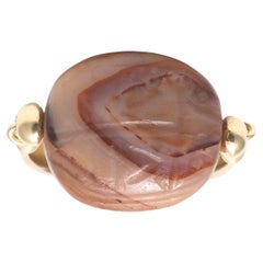 Antique Gold Ring Whit An Ancient Carnelian Scarab Roman 2th Century AC.