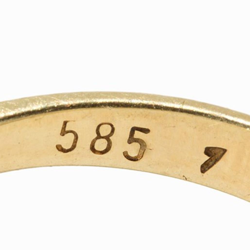 Goldring aus Gold mit 2 Diamanten von 0,25 Karat, 1930er Jahre im Zustand „Gut“ im Angebot in Berlin, DE