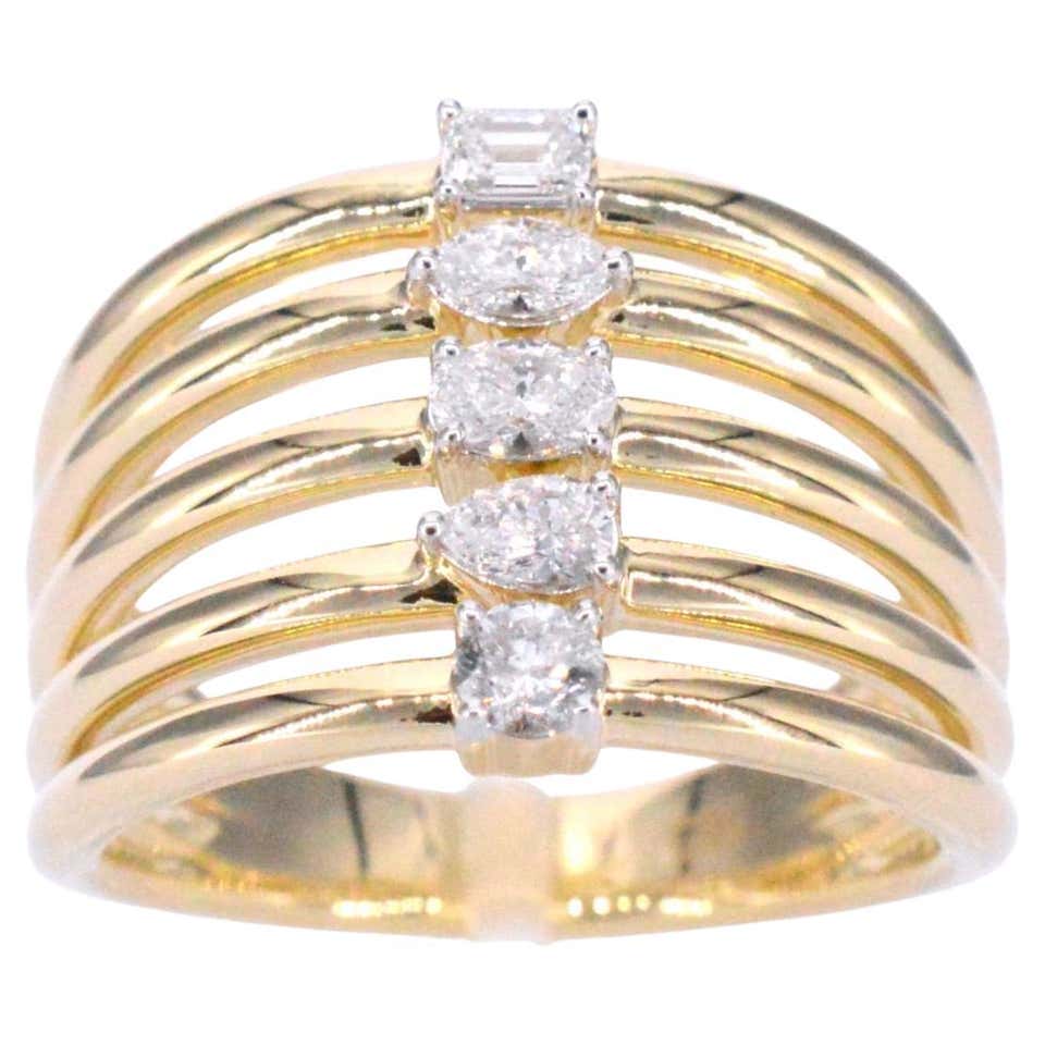 Mod Kinetic Ring Gold with Diamonds at 1stDibs