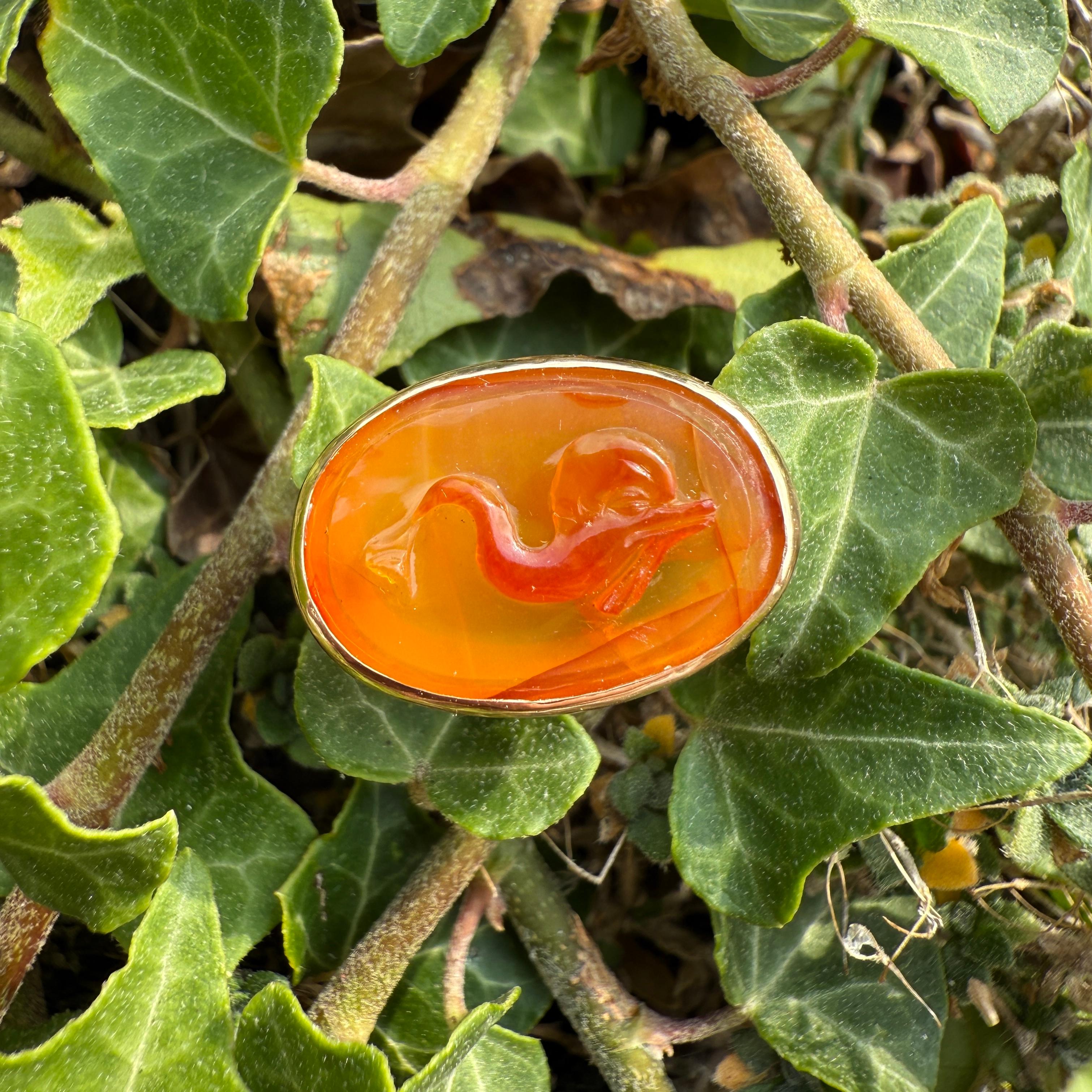 Gold Ring with a Cameo of a Dolphin. Cameo, 16th century; modern gold ring mount For Sale 9