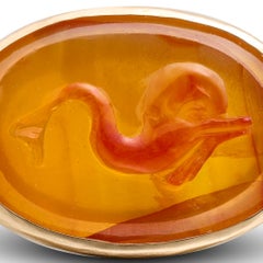 Gold Ring with a Cameo of a Dolphin. Cameo, 16th century; modern gold ring mount