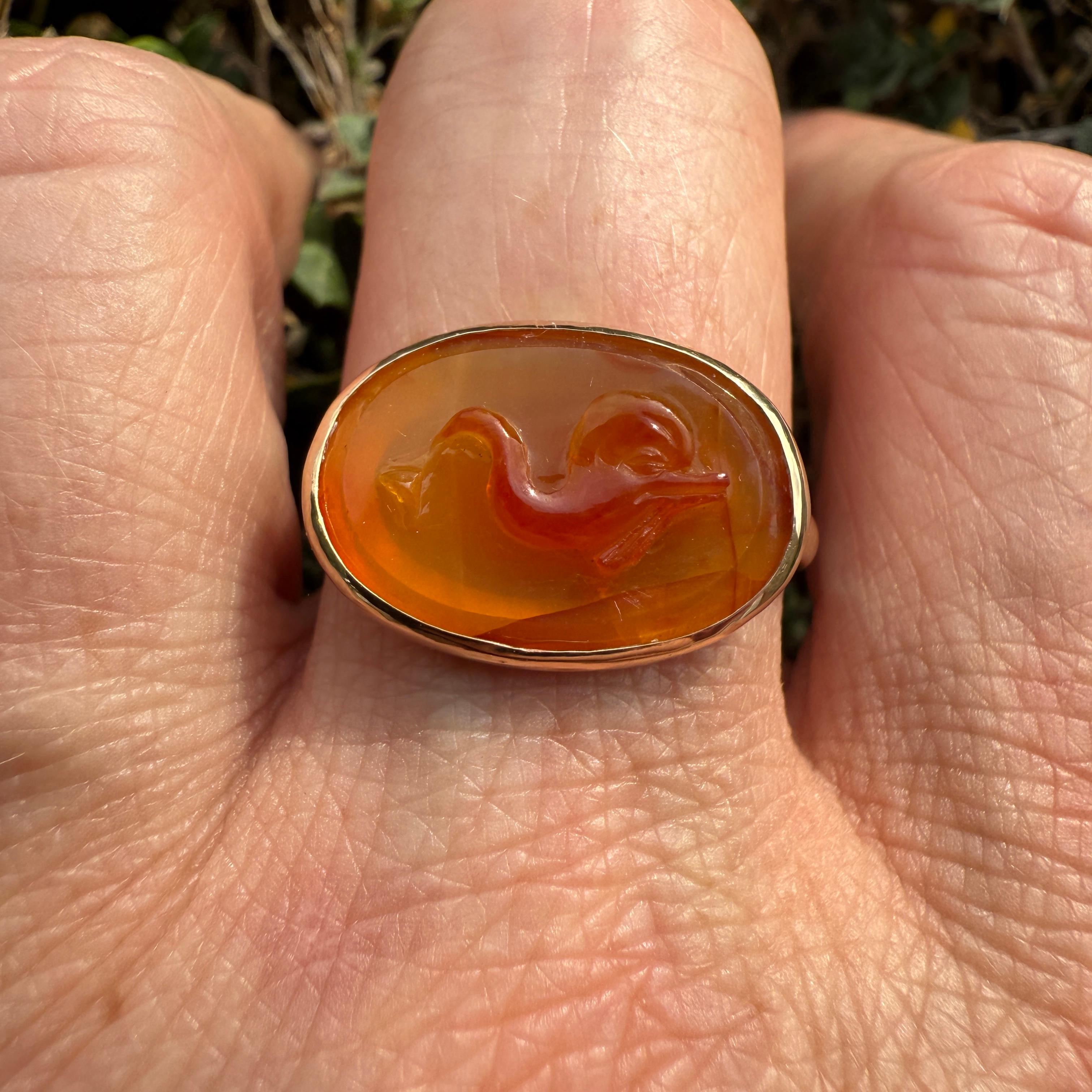 Gold Ring with a Cameo of a Dolphin. Cameo, 16th century; modern gold ring mount For Sale 3