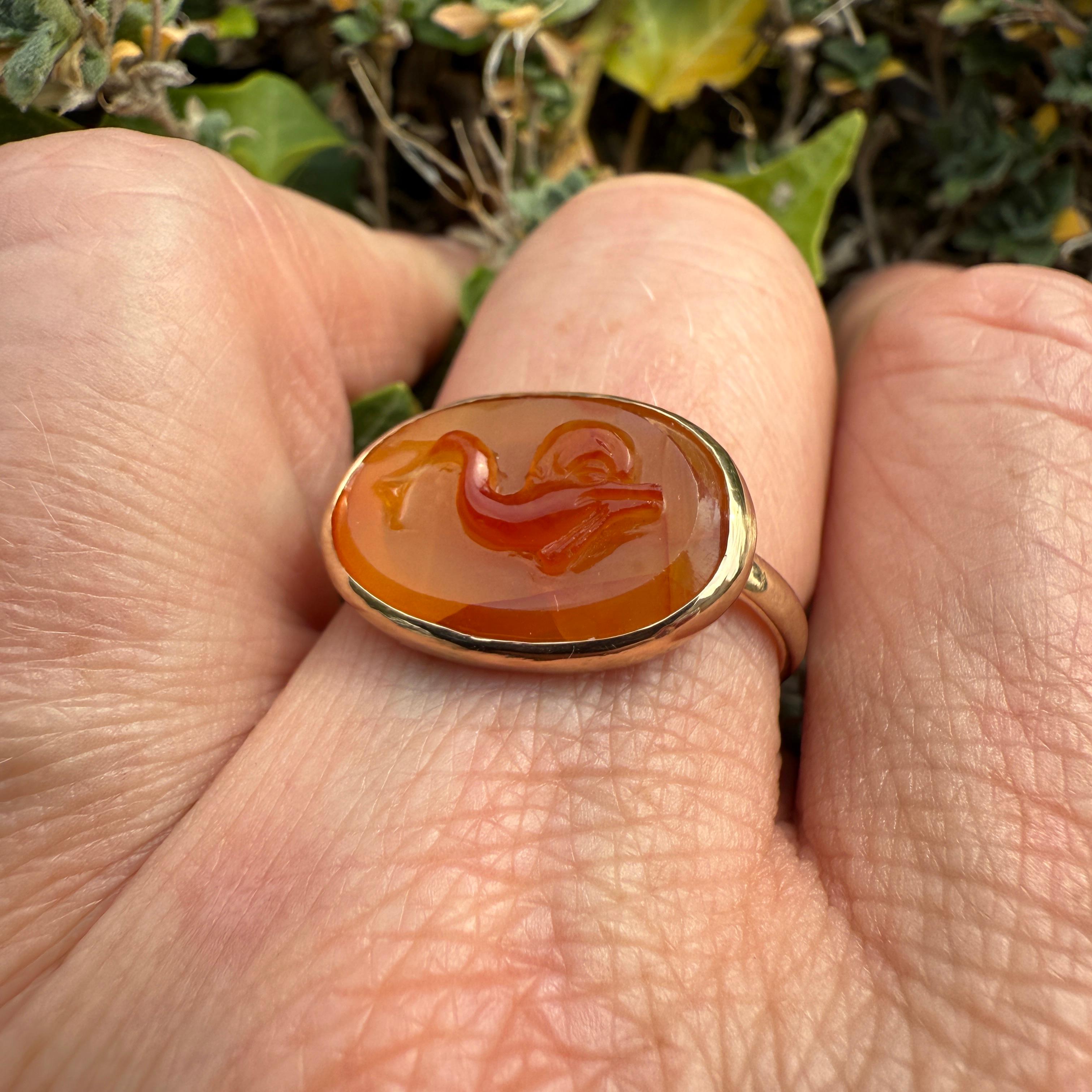 Gold Ring with a Cameo of a Dolphin. Cameo, 16th century; modern gold ring mount For Sale 5
