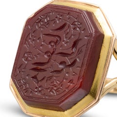 Gold Ring with a Persian Inscribed Carnelian Intaglio dated 1179 AH / 1765 AD.