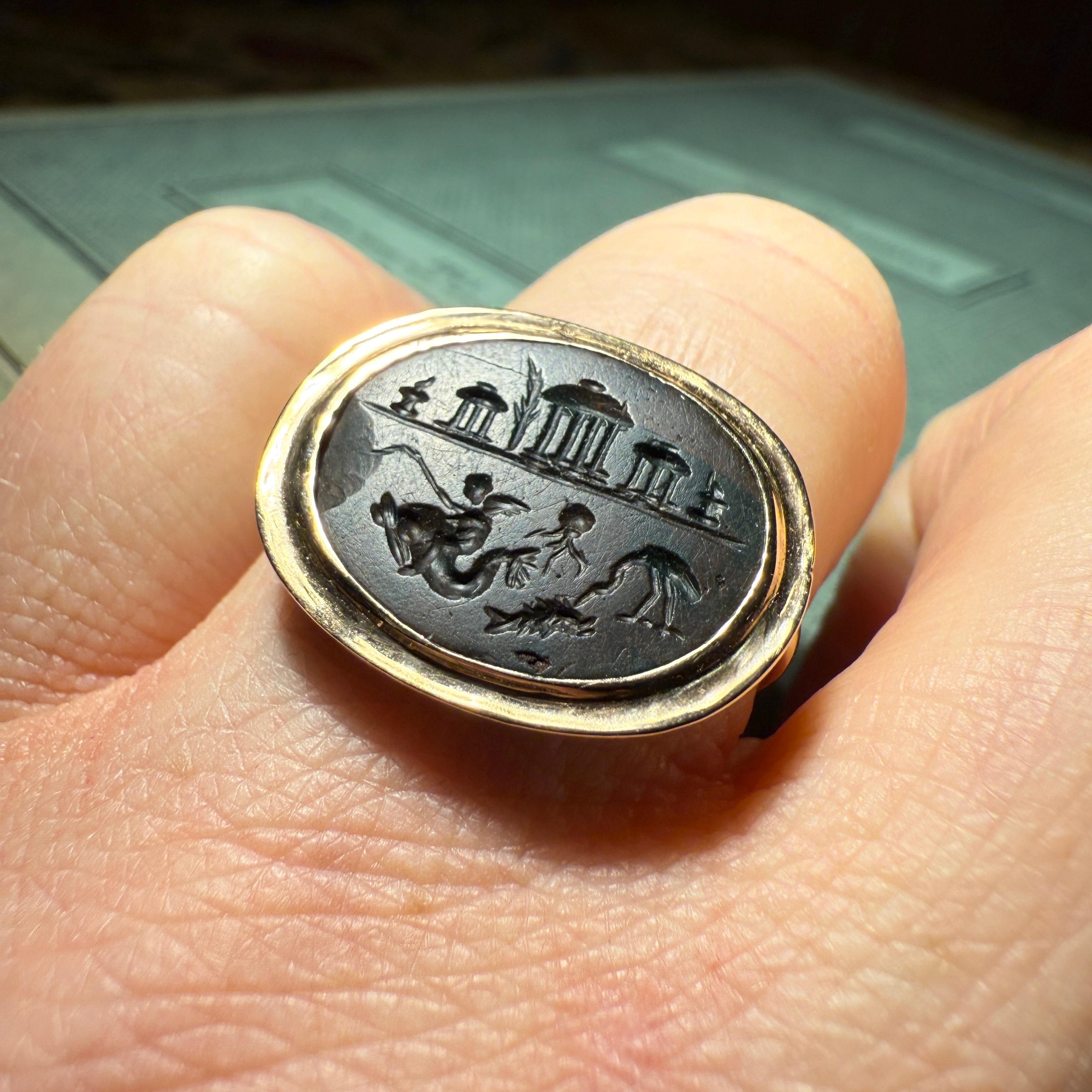 Gold Ring with a Roman Magical Jasper Intaglio. Roman, 1st–2nd century AD. in vendita 7