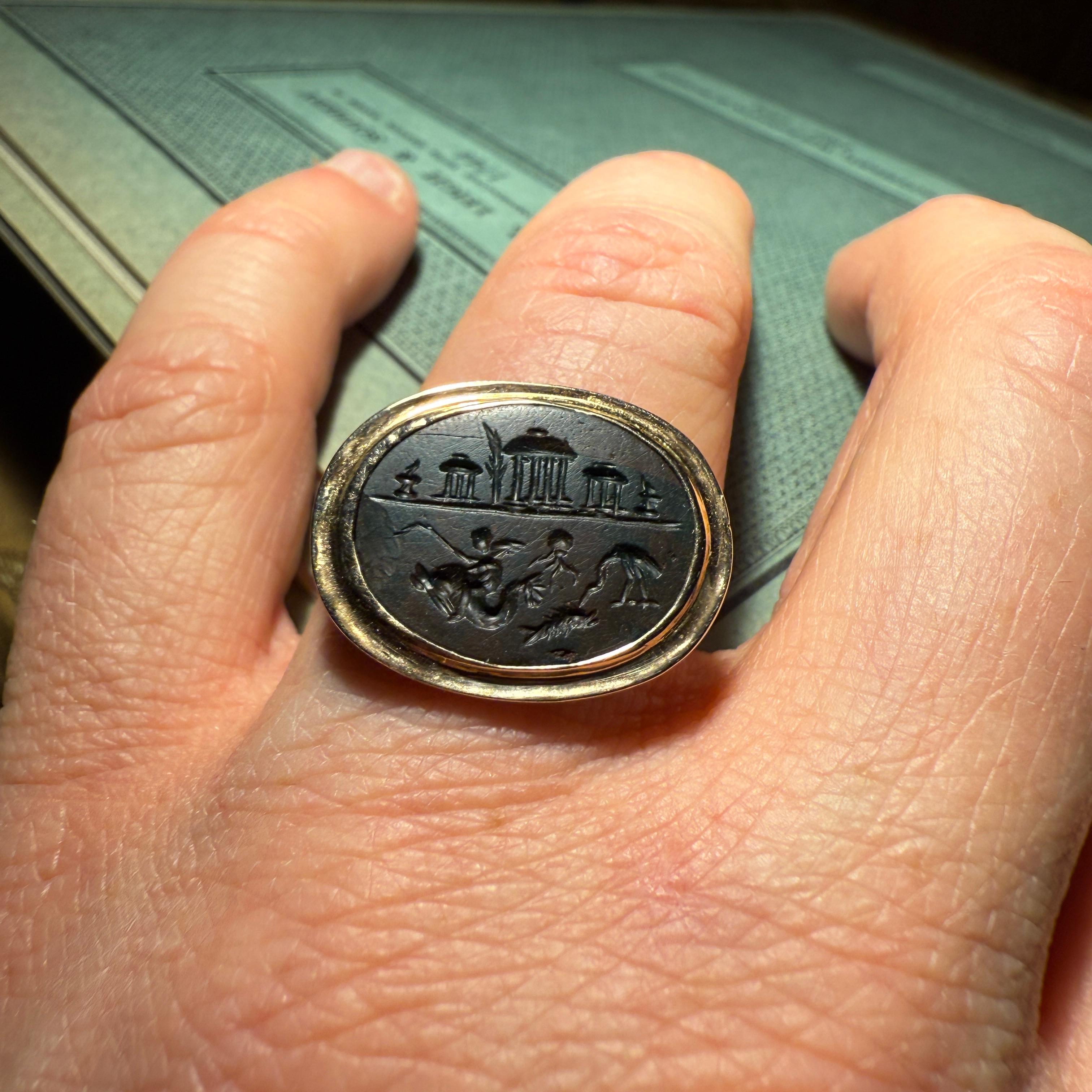 Gold Ring with a Roman Magical Jasper Intaglio. Roman, 1st–2nd century AD. in vendita 10