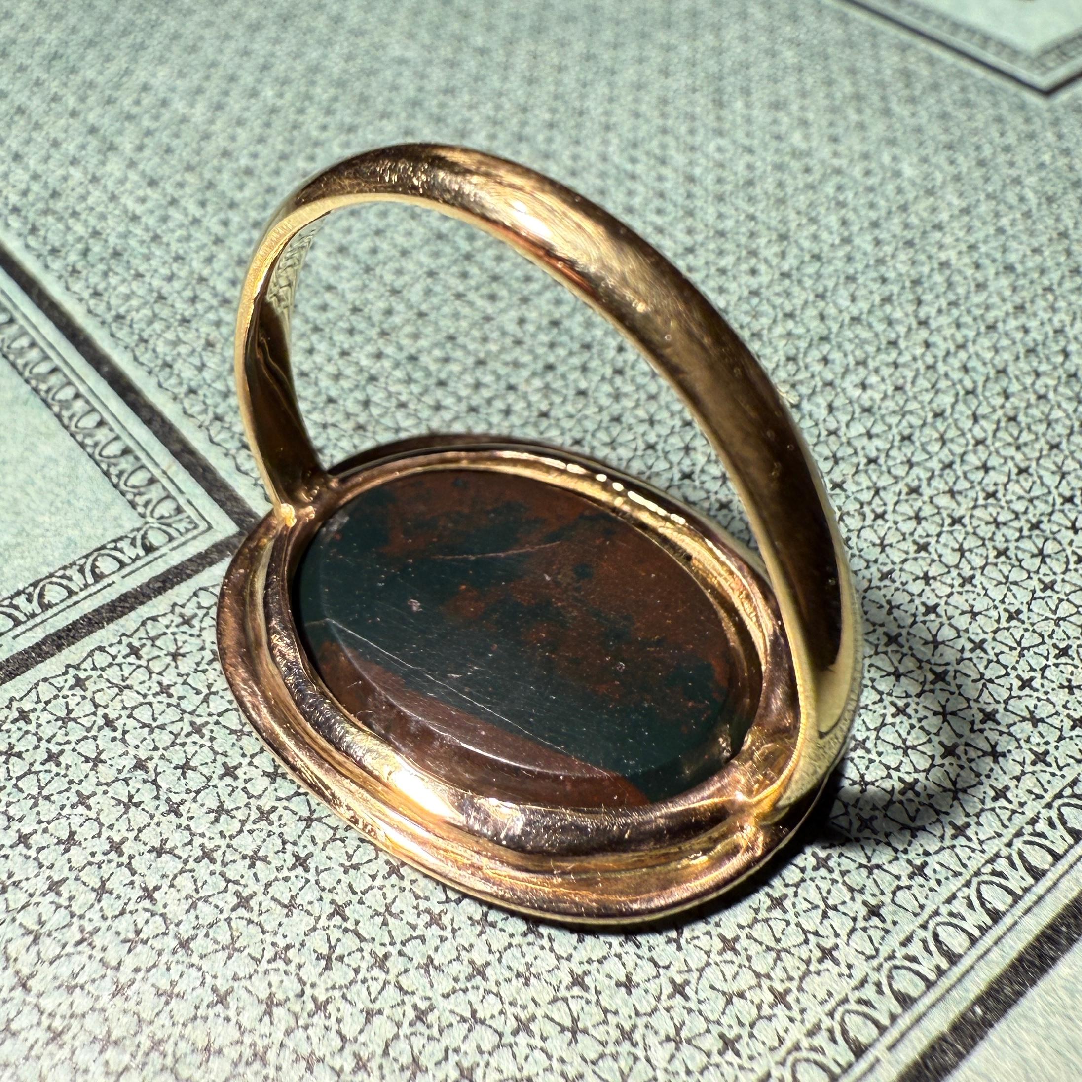 Gold Ring with a Roman Magical Jasper Intaglio. Roman, 1st–2nd century AD. in vendita 11