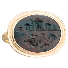 Gold Ring with a Roman Magical Jasper Intaglio. Roman, 1st–2nd century AD.