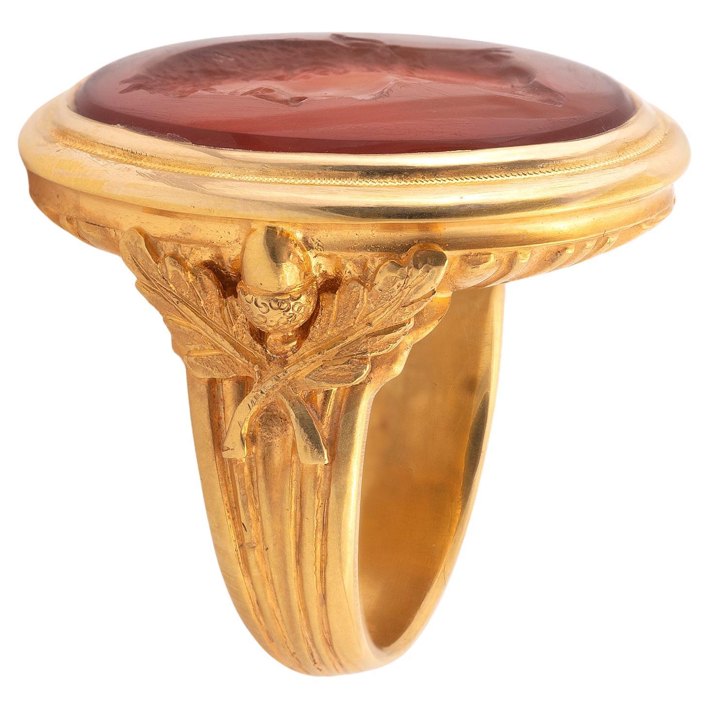 carnelian intaglio ring