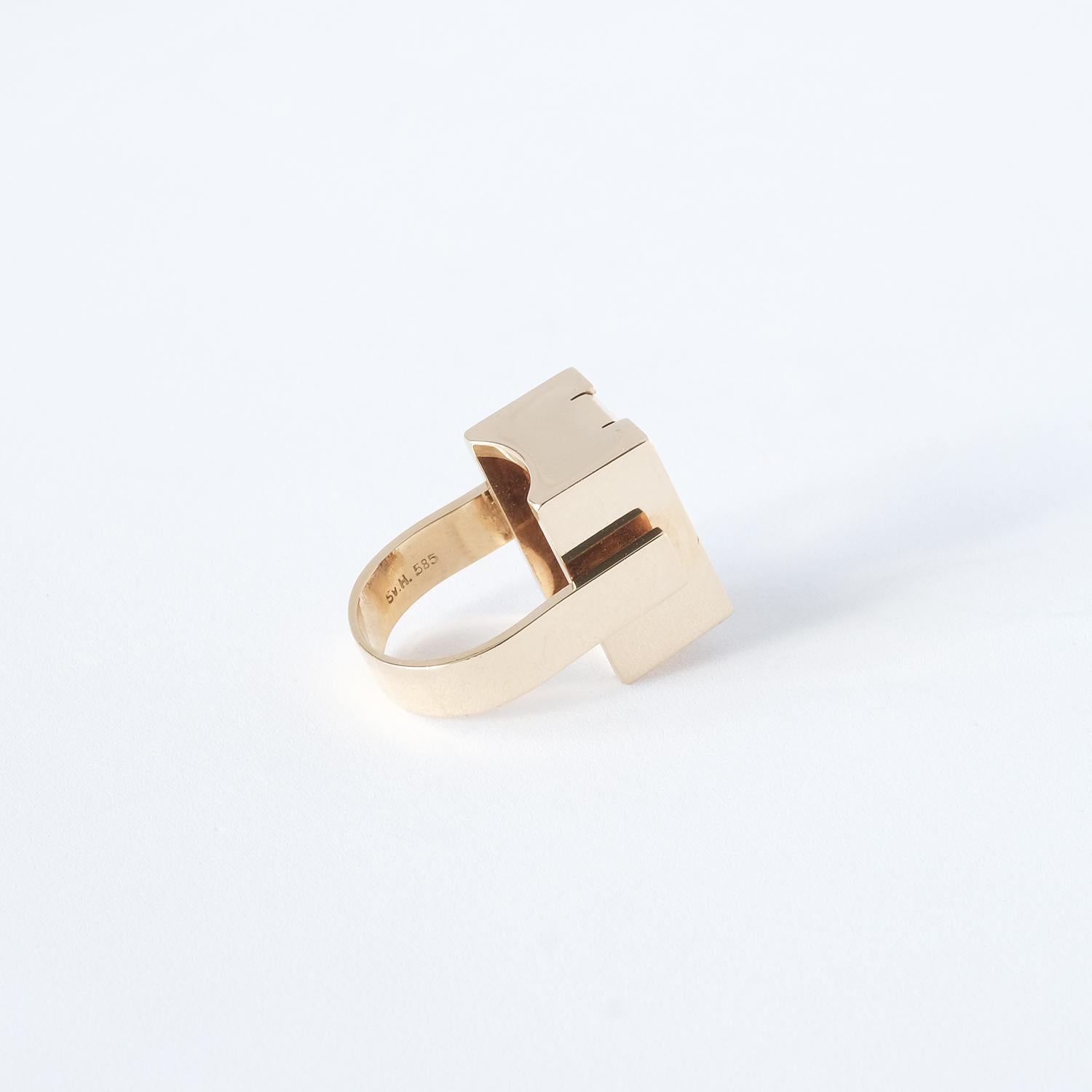 Late 20th Century Gold Ring with Citrin, 1970s