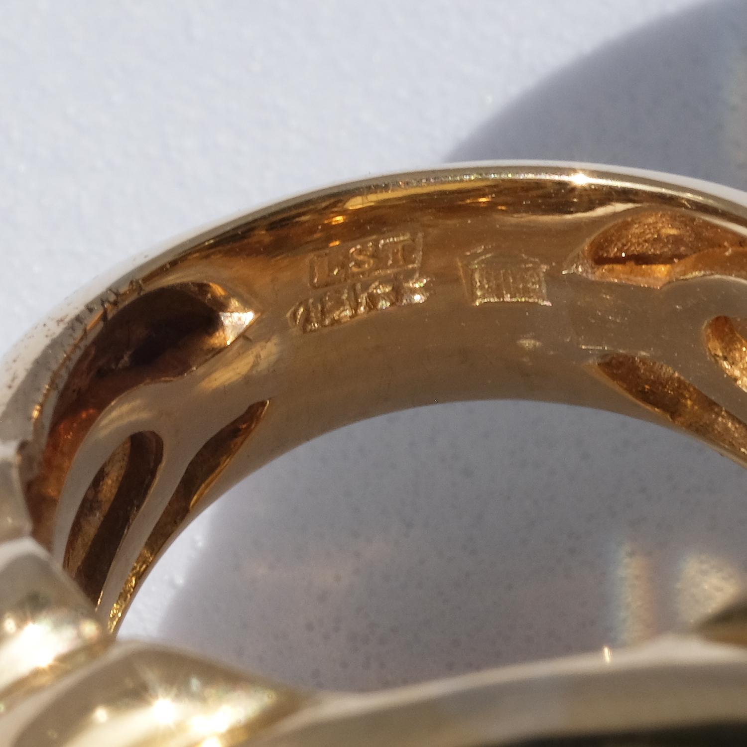 Gold Ring with Citrin, 1970s 1