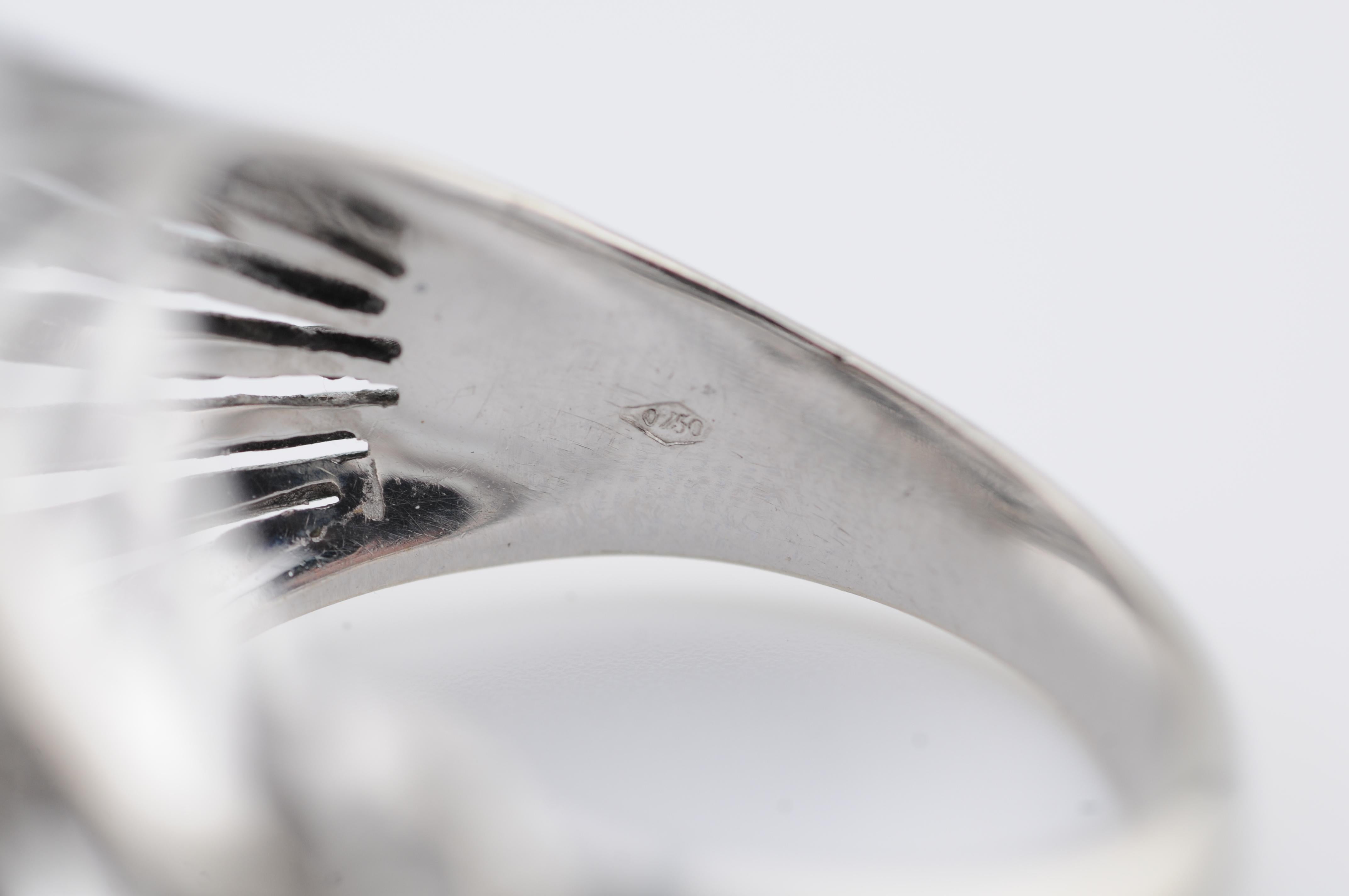 da uomo o donna Anello in oro con diamante in oro bianco 18 carati in vendita