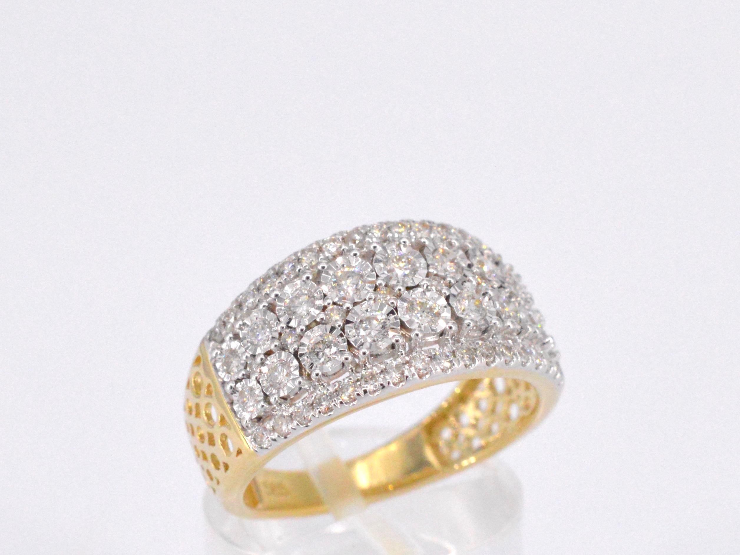 Bague en or avec diamants de 1,00 carat Neuf - En vente à AMSTELVEEN, NH