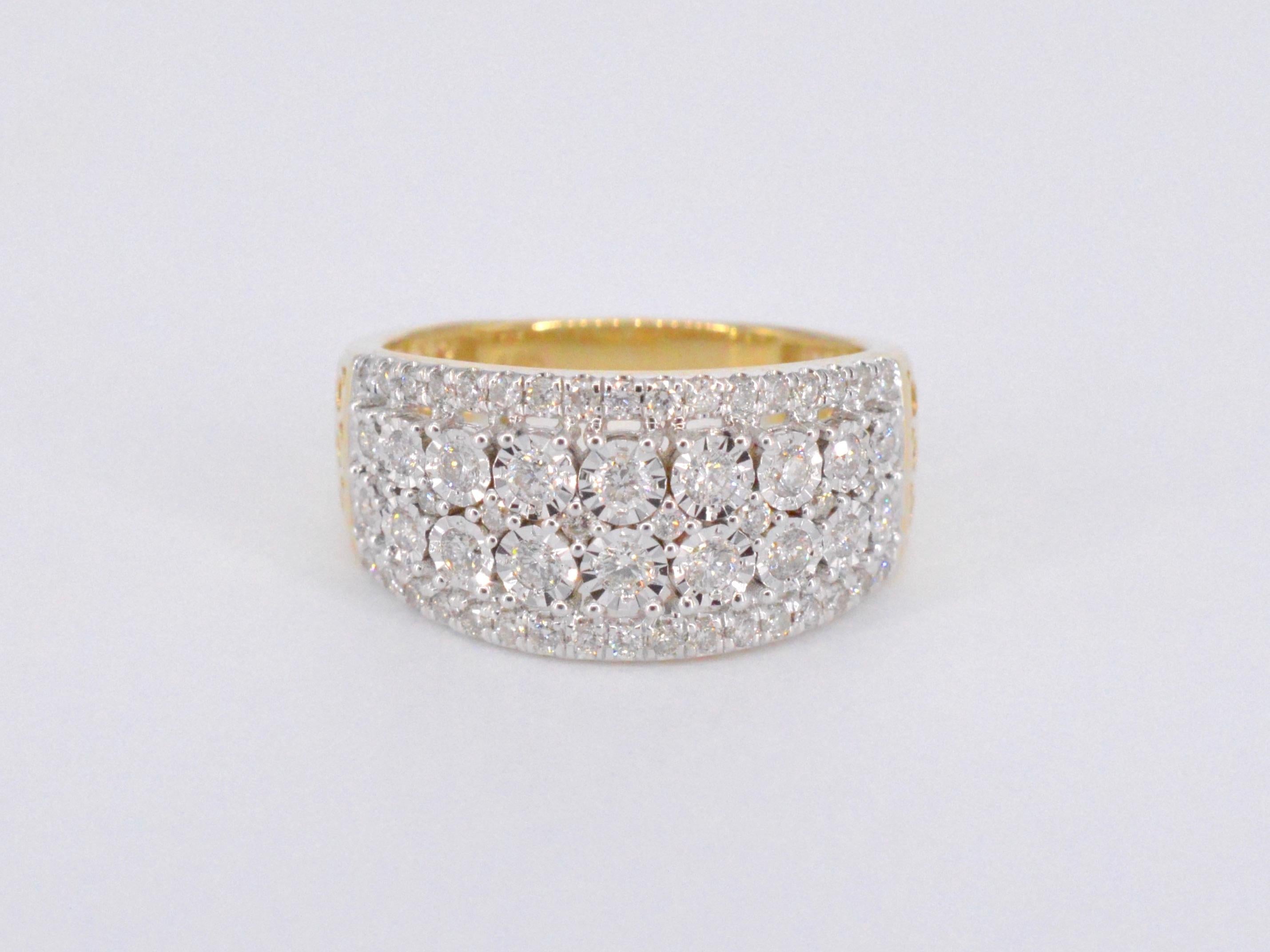 Bague en or avec diamants de 1,00 carat Pour femmes en vente