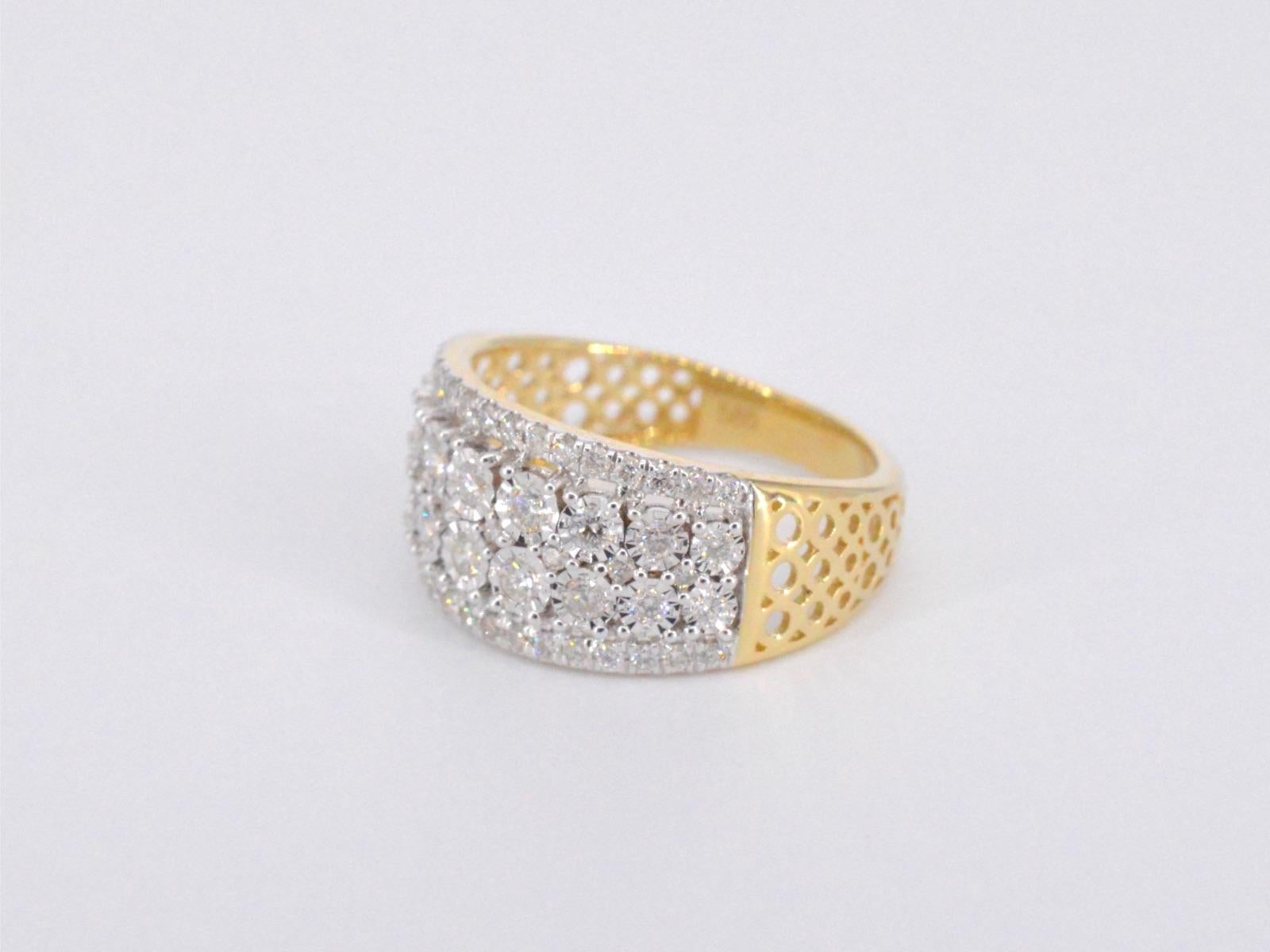 Gold Ring with Diamonds 1.00 Carat For Sale 2