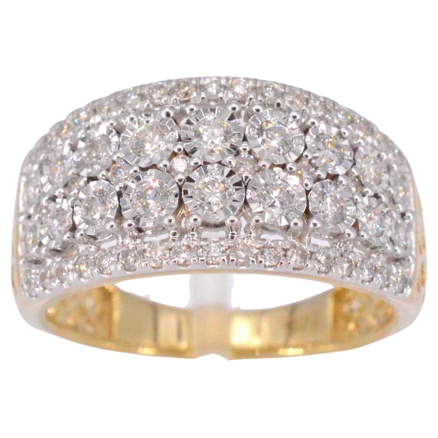 Bague en or avec diamants de 1,00 carat en vente