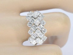 18K Gold Contemporary Diamond Ring, 2.70 Carats, Women's Size 57