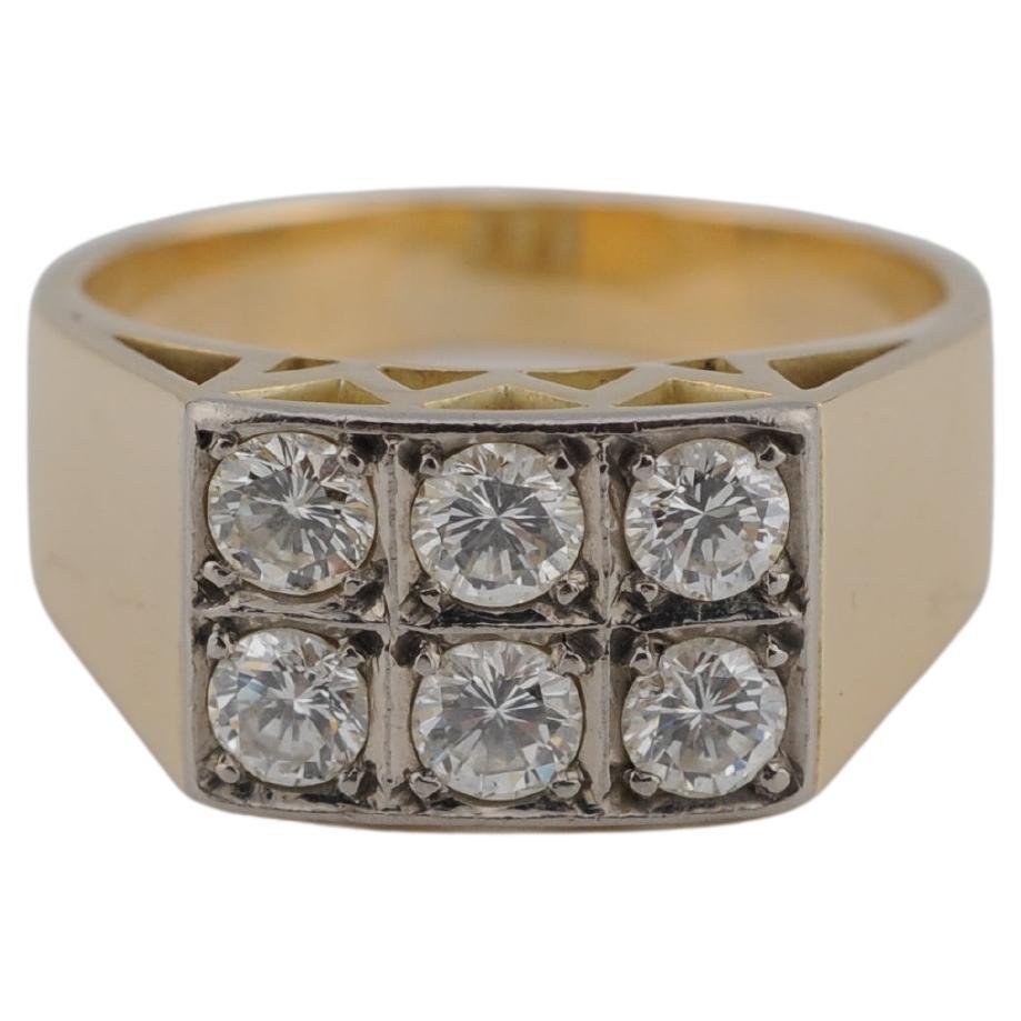 Gold Ring with Diamonds approx. 1.20 ct total For Sale
