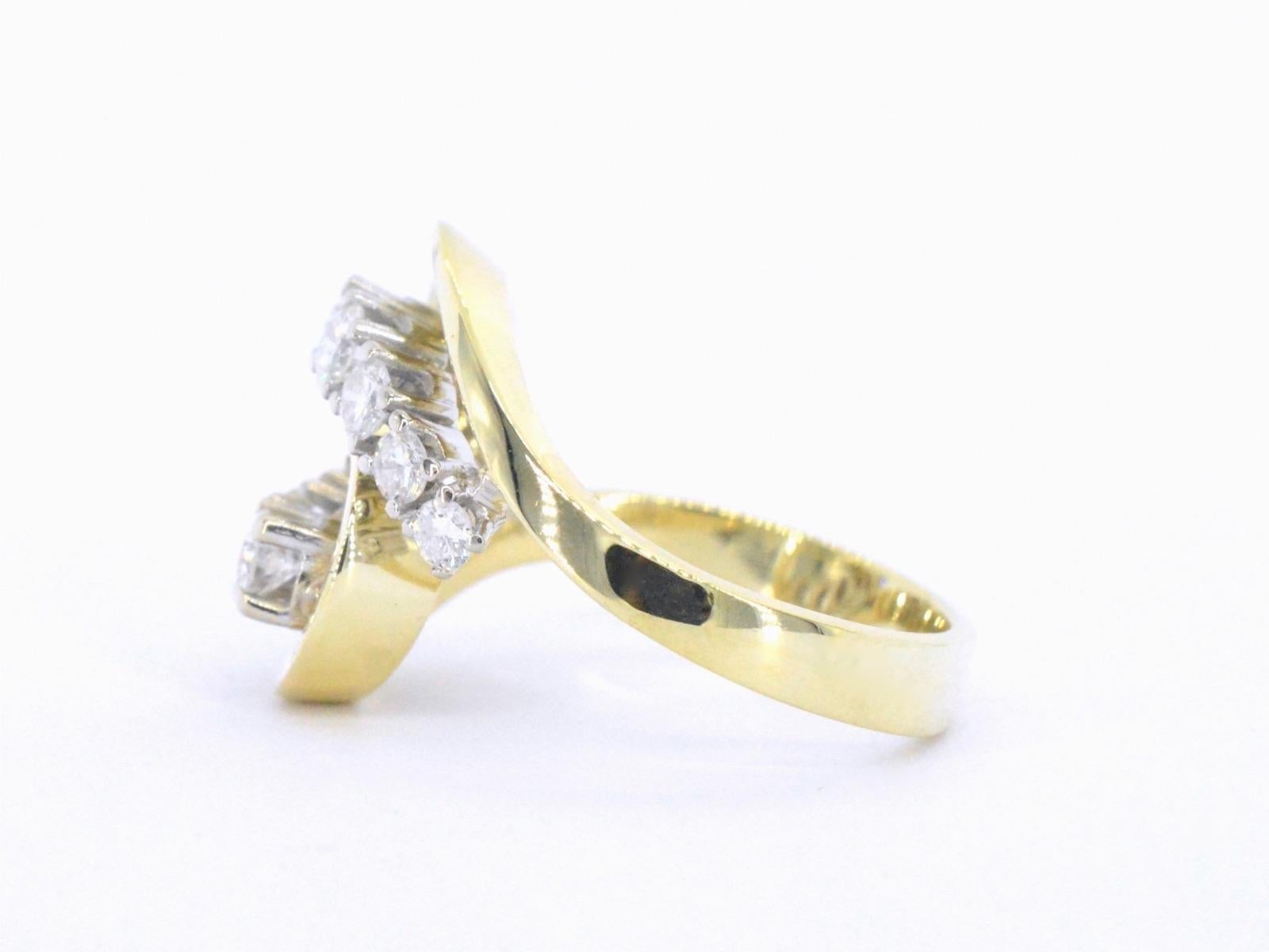 Contemporary Gold Ring with Diamonds For Sale