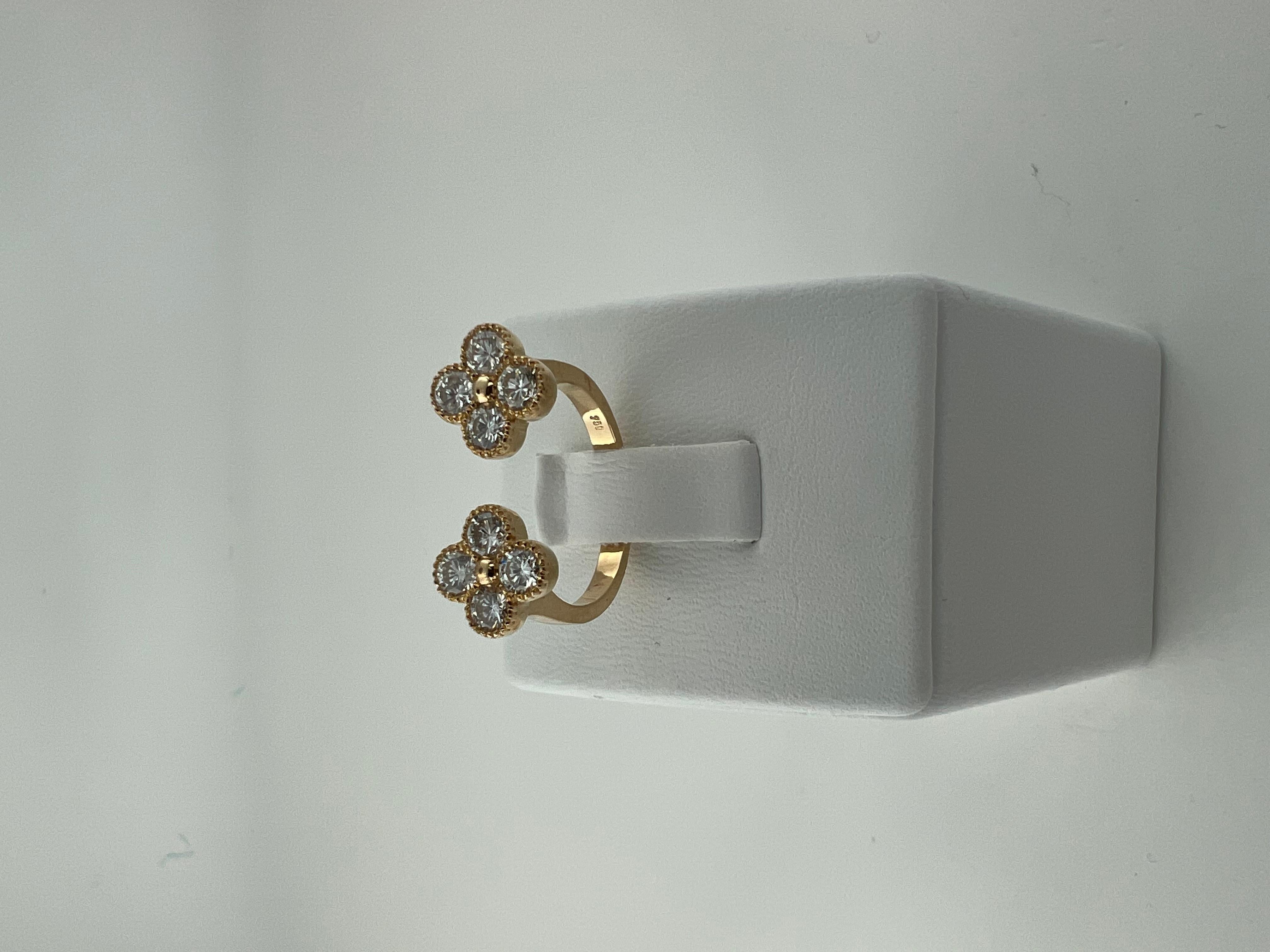 Modern Gold Ring with Diamonds For Sale
