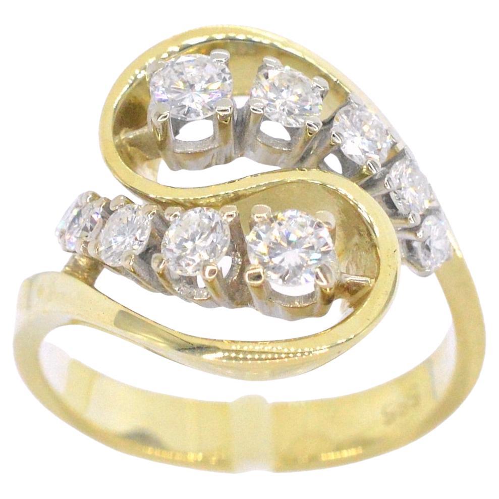 Gold Ring with Diamonds For Sale