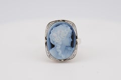 Gold Ring with Hand-Carved Cameo of a Young Woman