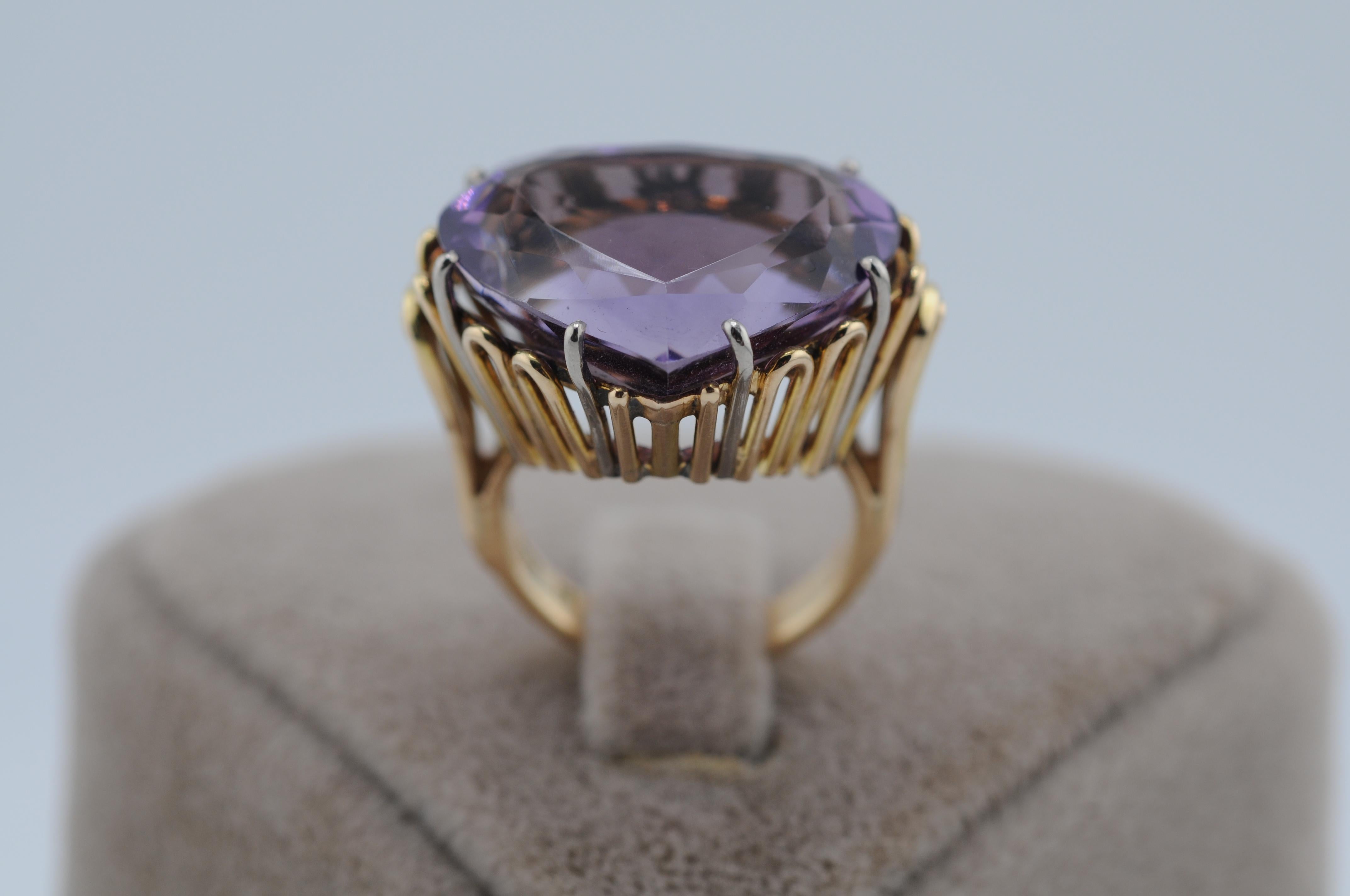 Bague en or avec améthyste brésilienne taillée en cœur, environ 20ct Bon état - En vente à Berlin, BE