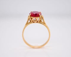 Gold Ring with Rubellite Solitaire