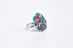 Gold Ring with Ruby, Sapphire, Emerald and Diamonds