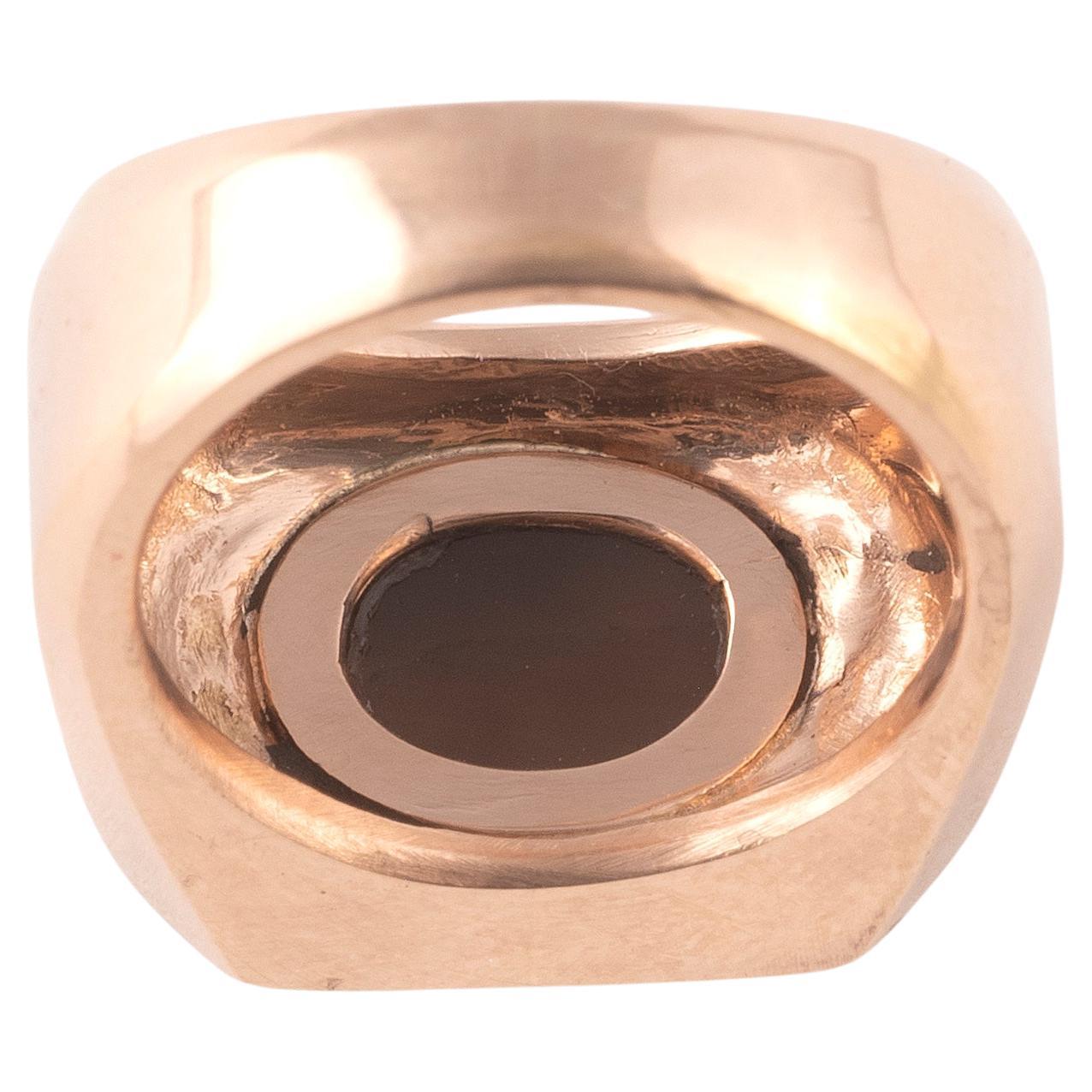 Bague en or avec camée romain en agate Swan 2e-3e siècle ADS Excellent état - En vente à Firenze, IT