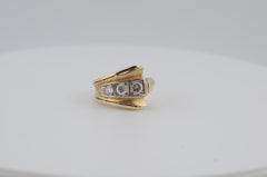 Gold Ring with Three Brilliant-Cut Diamonds – approx. 0.80 ct total