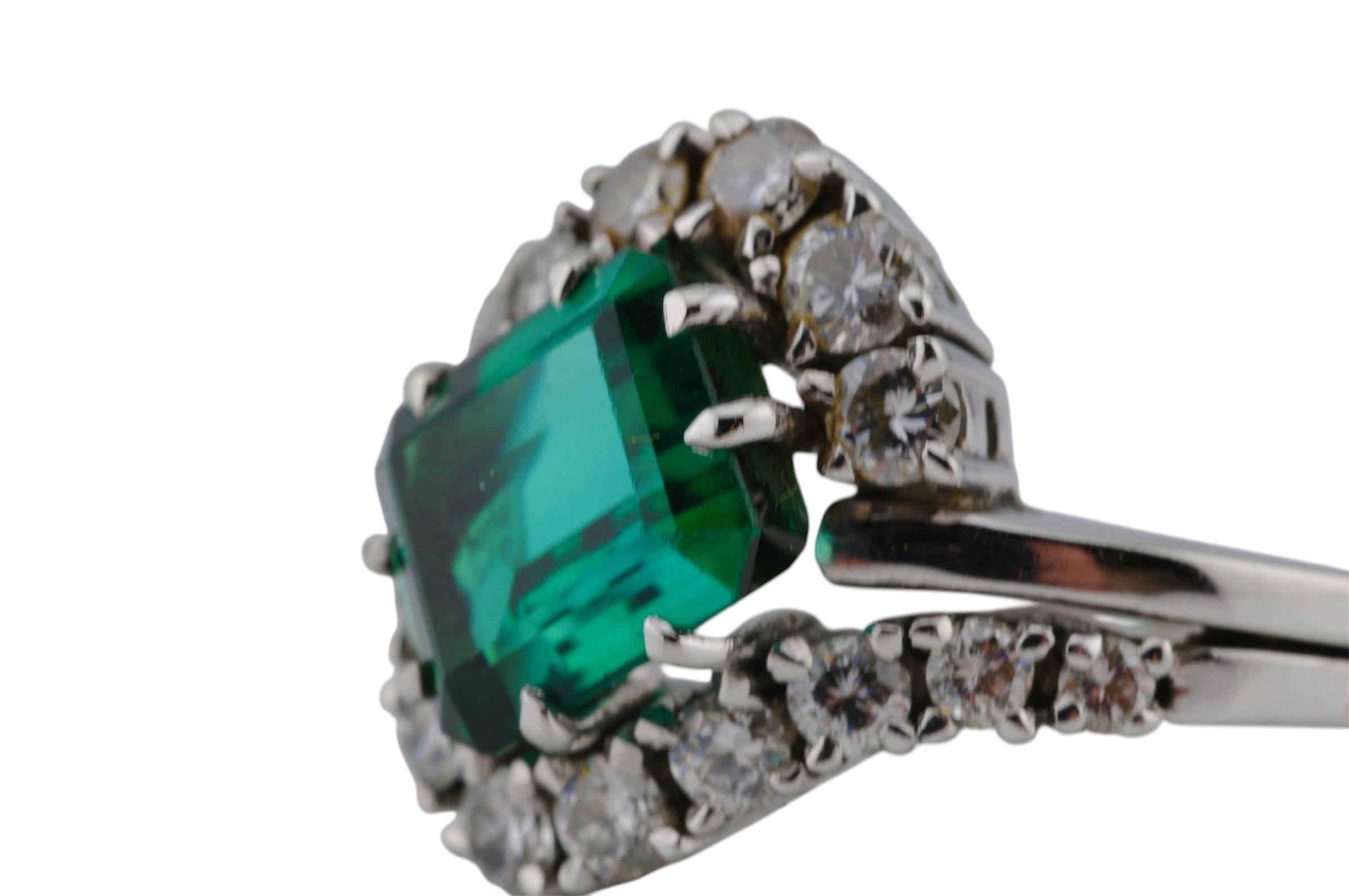 da uomo o donna Anello in oro con tormalina e diamanti 18K in vendita