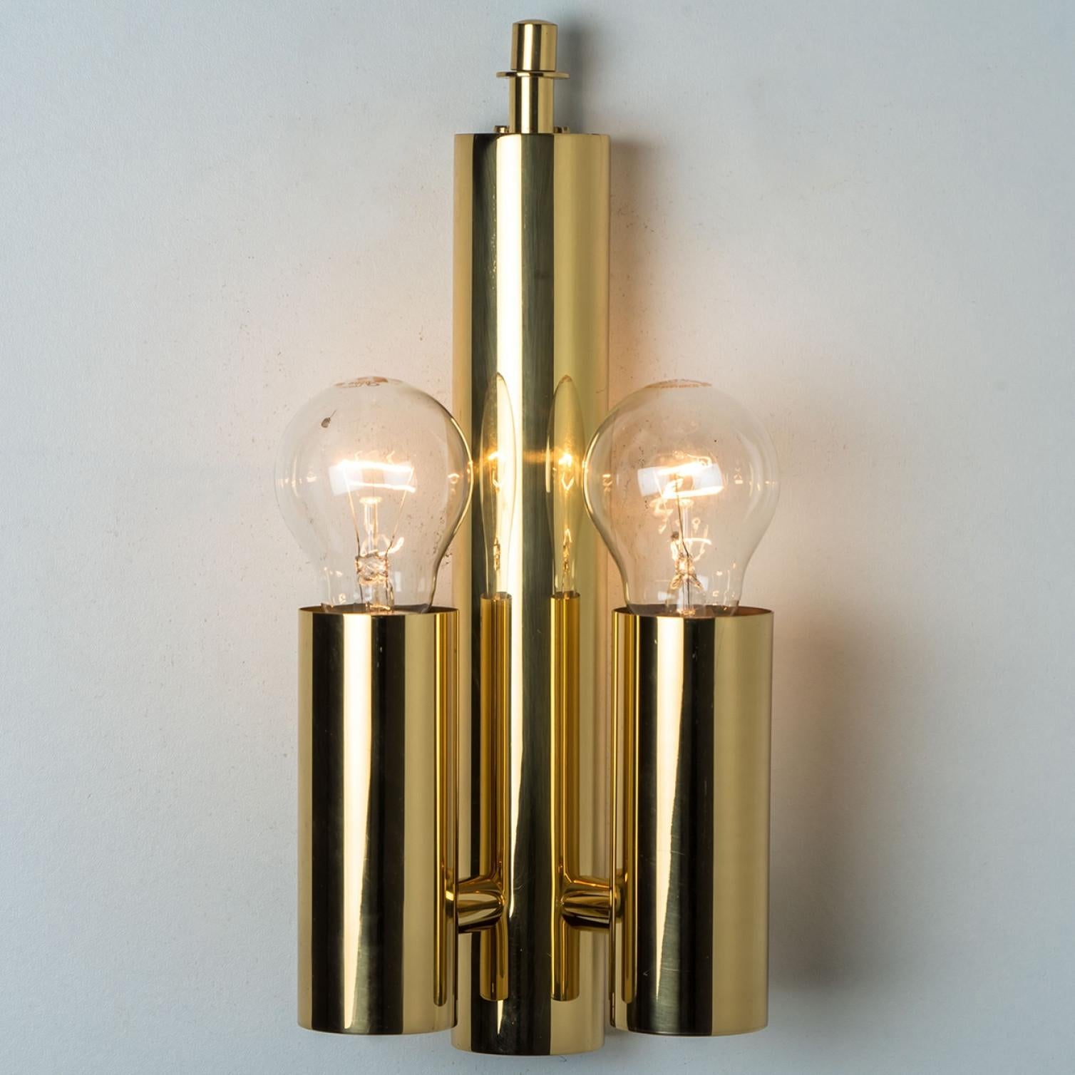 Gold Rod Glass and Brass Wall Sconce in Style of Sciolari, 1960 In Good Condition For Sale In Rijssen, NL